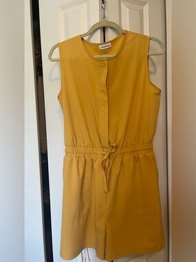 Calvin Klein Mustard Yellow Sleeveless Drawstring romper